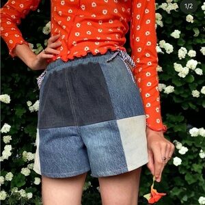 Olive Rose Studio OOAK Denim Patchwork Shorts